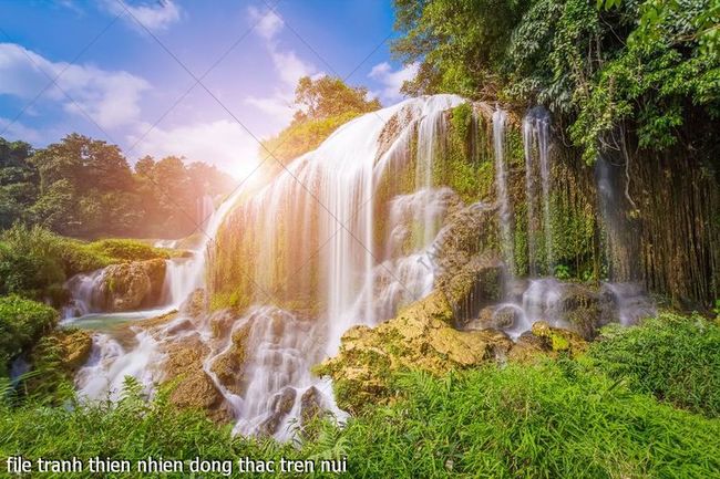 file tranh thien nhien dong thac tren nui